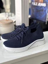 Load image into Gallery viewer, Stretch Pull on Trainers - Navy
